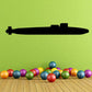 Submarine decal, dark/black side profile with conning tower details