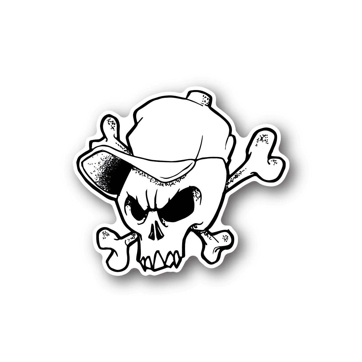 Image of Skull and Crossbones Badboy Sticker