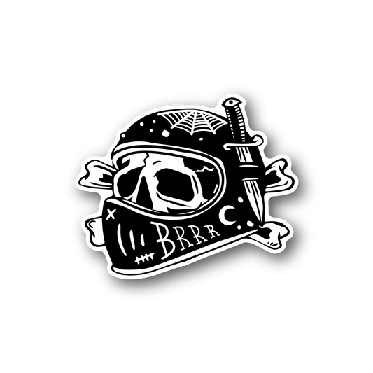 Image of Skull and Crossbones Motorcycle Helmet Sticker