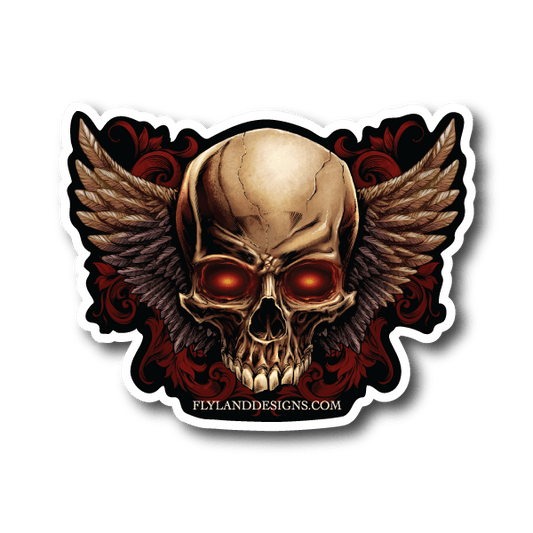 Image of Skull And Wings Vinyl Sticker