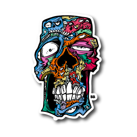 Image of Skull Brothers Evil Skull Vinyl Sticker 01