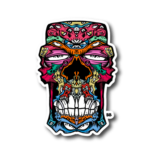 Skull Brothers Evil Skull Vinyl Sticker 03