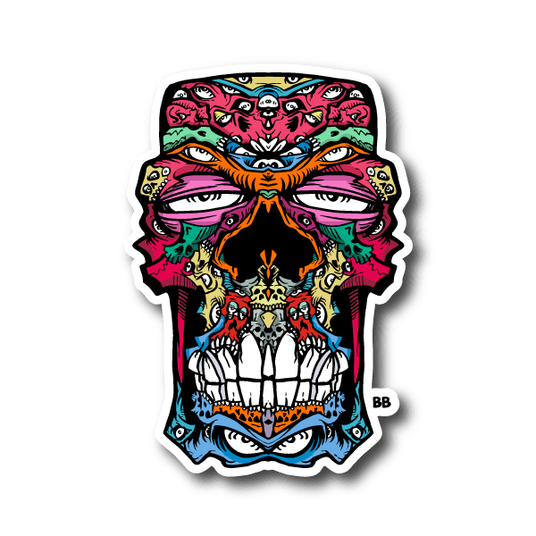 Image of Skull Brothers Evil Skull Vinyl Sticker 03