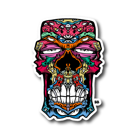 Image of Skull Brothers Evil Skull Vinyl Sticker 03