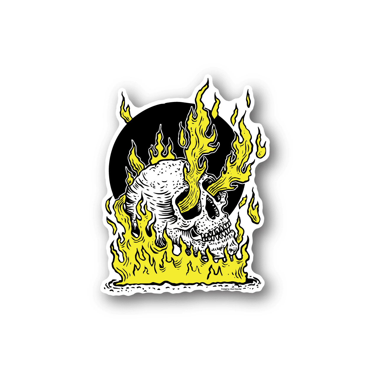 Image of Skull on Fire Sticker