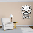 Adhesive decal of a skull with antlers for wall decoration