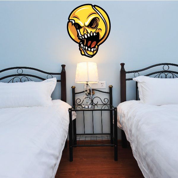 Image of Skull Tennis Ball Wall Decal - Vinyl Car Sticker - Uscolor005