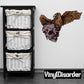 Skull and eagle decal sticker with brown wings and gray skull