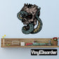 Skull with serpent decal: dark gray skull with coiled green snake, detailed outline