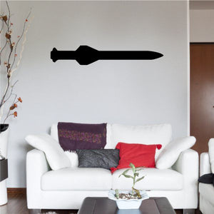 Missile-shaped black wall decal silhouette
