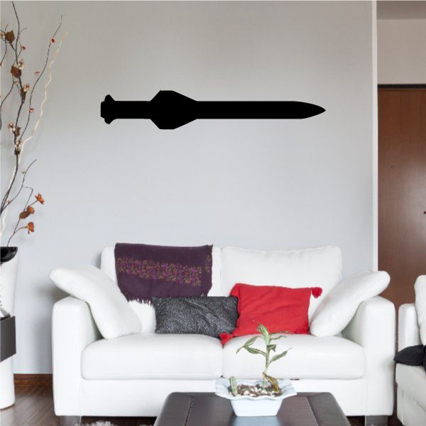 Missile-shaped black wall decal silhouette