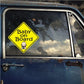 Baby on Board car window sticker with yellow diamond sign and baby icon