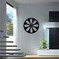Sliced lemon wall decal, black circle with white sliced pattern