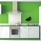 Orange slice wall decal, black graphic on green background