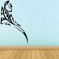 Abstract lizard wall decal with black swirling tail and head outline