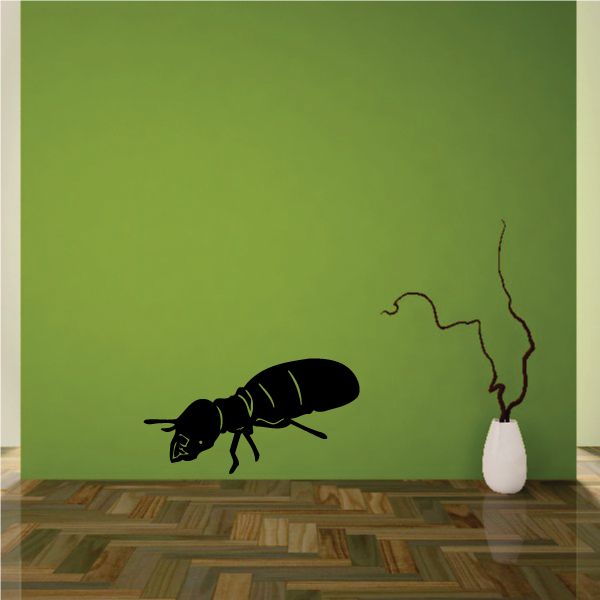 Small ant wall decal, black ant silhouette with raised legs and antenna