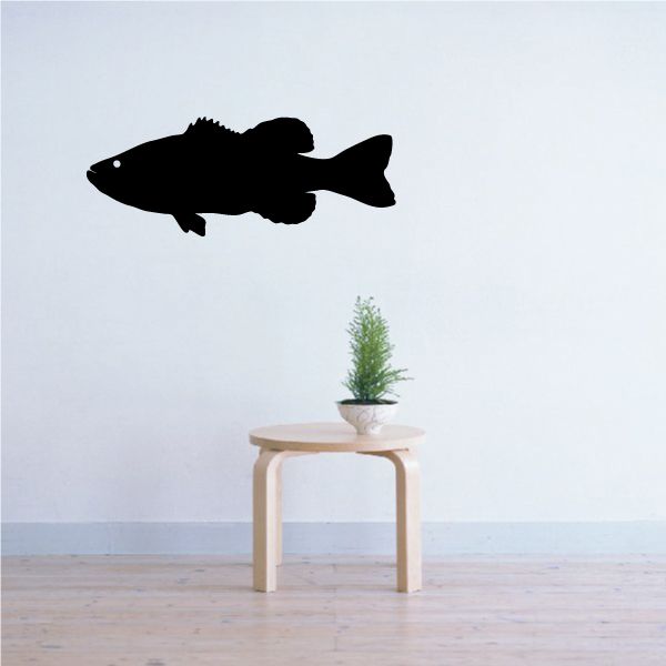 Small mouth bass wall decal with black fish silhouette
