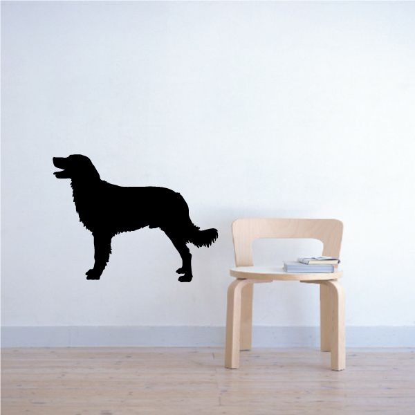Small Munsterlander dog decal with black standing silhouette, tail up