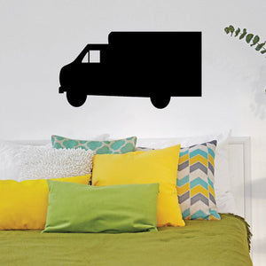 Black small truck vinyl wall decal silhouette, side view