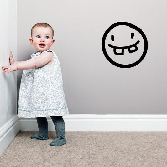 Image of Smiley Tooth Emoticondoodle Wall Decal - Vinyl Decal - Car Decal - Id010