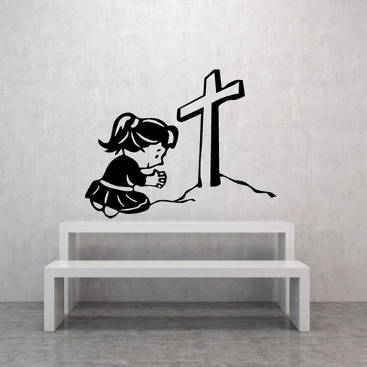 Image of Smiling Girl Praying Decal