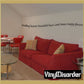Wall decal quote in cursive: Smiling hearts, Beautiful faces, Good times, happy places