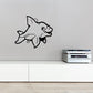 Kids fish wall decal with smiling cartoon fish face, black outline