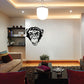 Smiling monkey face decal in black line art