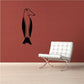 Smiling penguin decal with simple black-and-pink standing bird