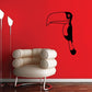 Smiling toucan wall decal with black body and red beak outline