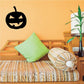 Smirking jack-o-lantern face decal, black Halloween vinyl sticker