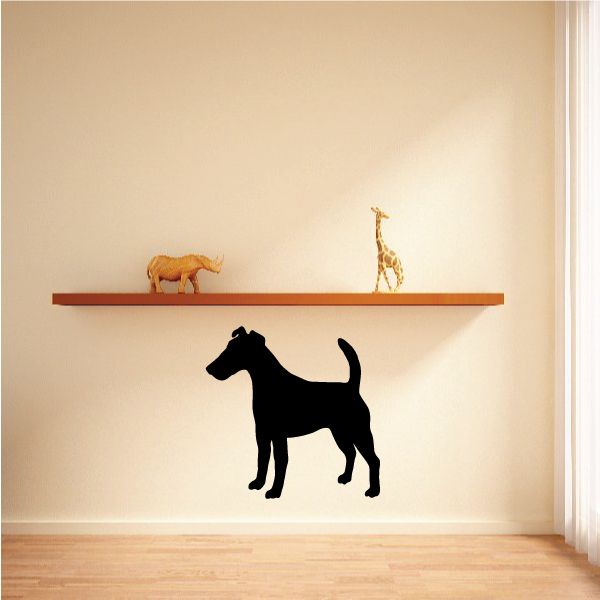 Fox terrier dog wall decal, black silhouette