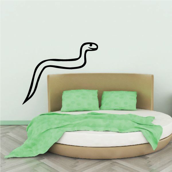 Snake wall decal, black outline