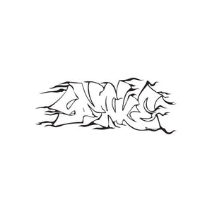 Snake graffiti decal with black graffiti-style line art