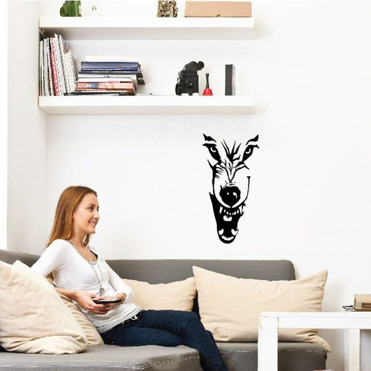 Image of Snarling Wolf Face Decal