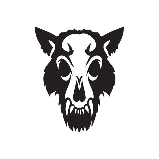 Image of Snarling Wolf Skull Decal