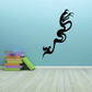 Snake wall decal, black stylized attack pose
