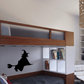 Black witch riding broom wall decal silhouette
