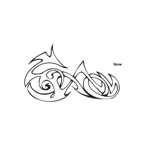 Snow graffiti decal with black swirl flame graphic, includes small 'Snow' text