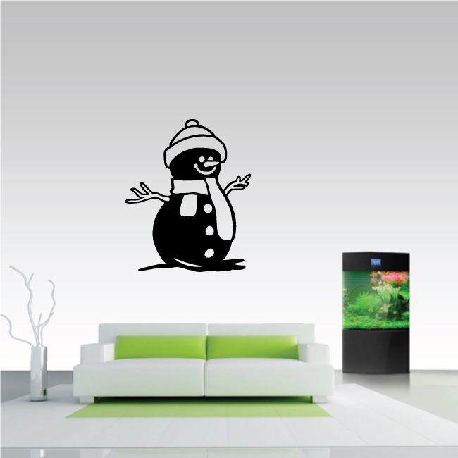 Image of Snow Man with Scarf and Beanie Decal