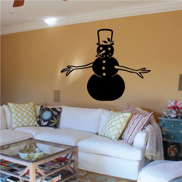 Image of Snow Man with Top Hat Decal