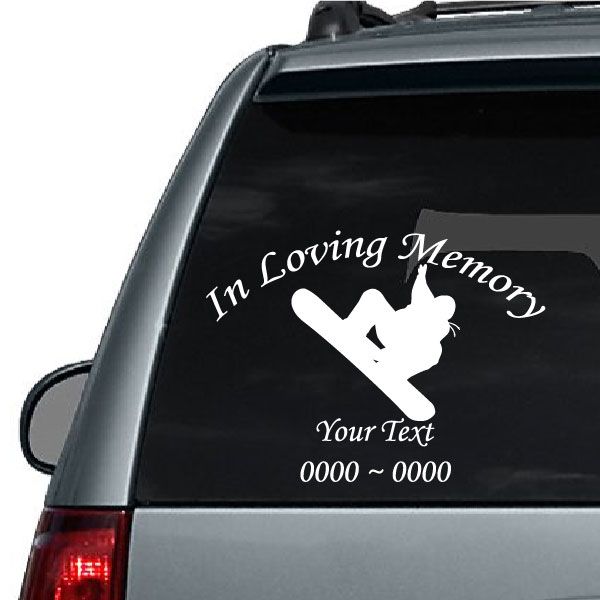 Image of Snowboard Rider Custom In Loving Memory Decal