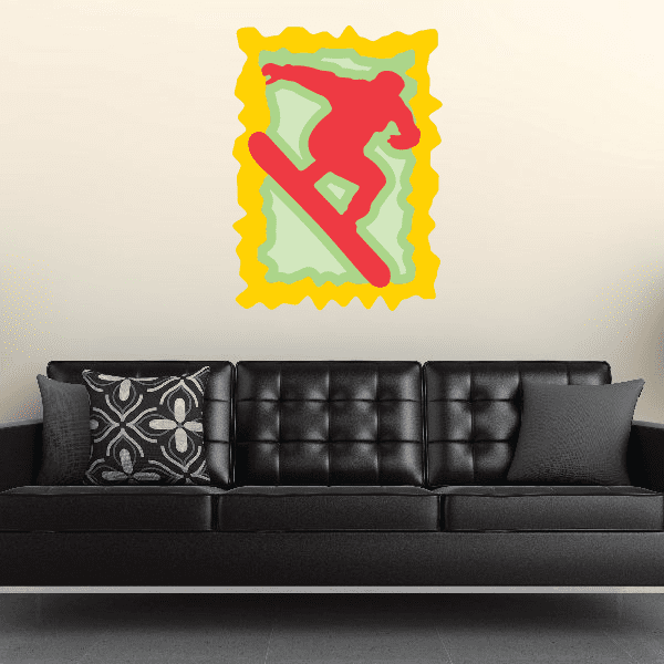 Image of Snowboarding Wall Decal - Vinyl Sticker - Car Sticker - Die Cut Sticker - CDSCOLOR014