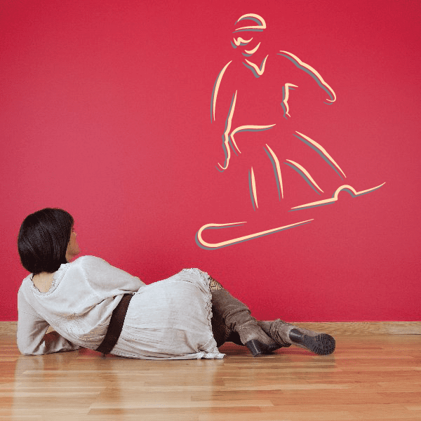 Image of Snowboarding Wall Decal - Vinyl Sticker - Car Sticker - Die Cut Sticker - CDSCOLOR054