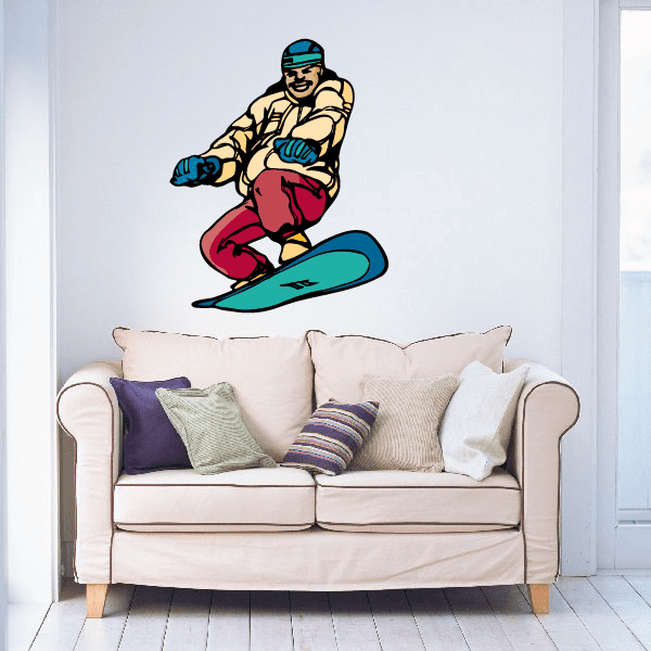 Image of Snowboarding Wall Decal - Vinyl Sticker - Car Sticker - Die Cut Sticker - CDSCOLOR086