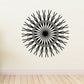 Sunburst snowflake wall decal in black and white