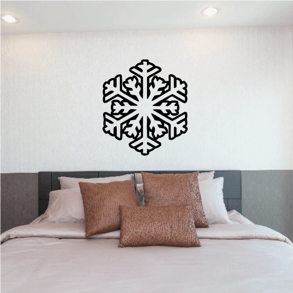 Snowflake wall sticker enhancing the ambiance of a well-decorated wall