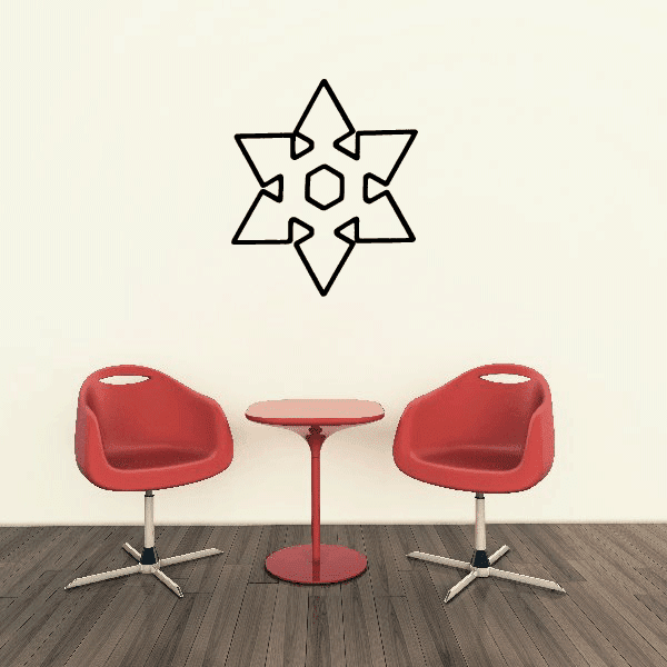 Geometric snowflake-shaped wall sticker