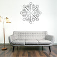 Contemporary snowflake motif wall decal