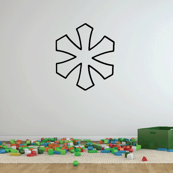 Wall sticker showcasing a Snowflake Decal with a starry centerpiece